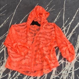 Bright Coral hooded top!